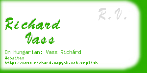 richard vass business card
