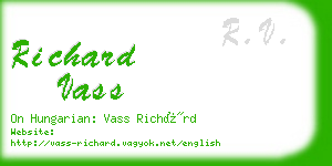 richard vass business card